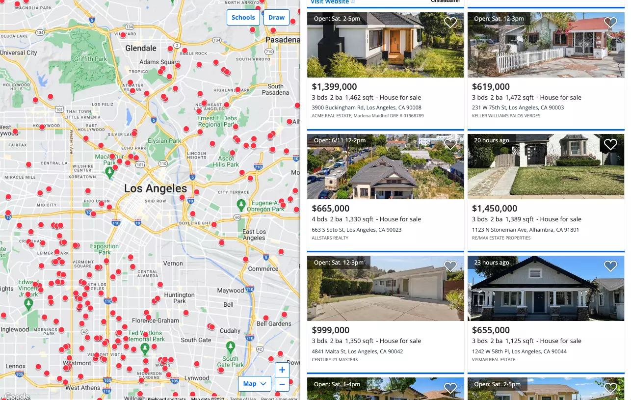 Zillow home values in LA, California