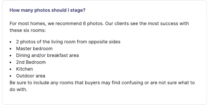 Virtual Staging Solutions home staging FAQs