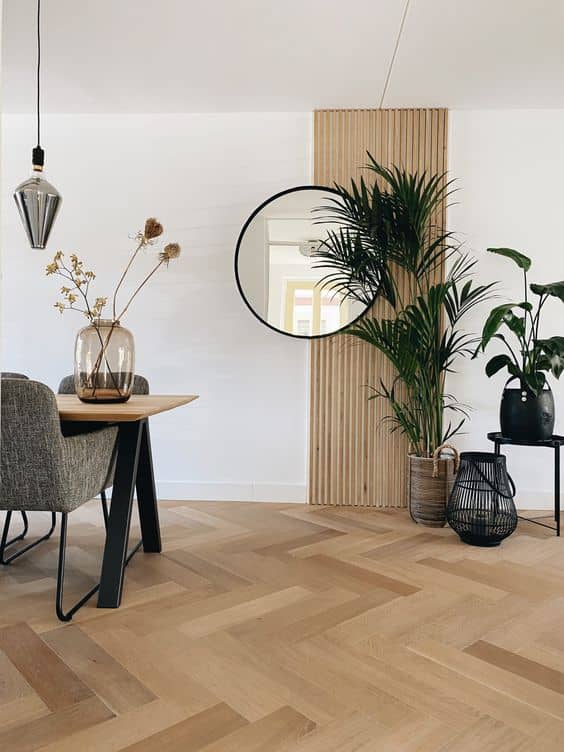 slat wall in living area