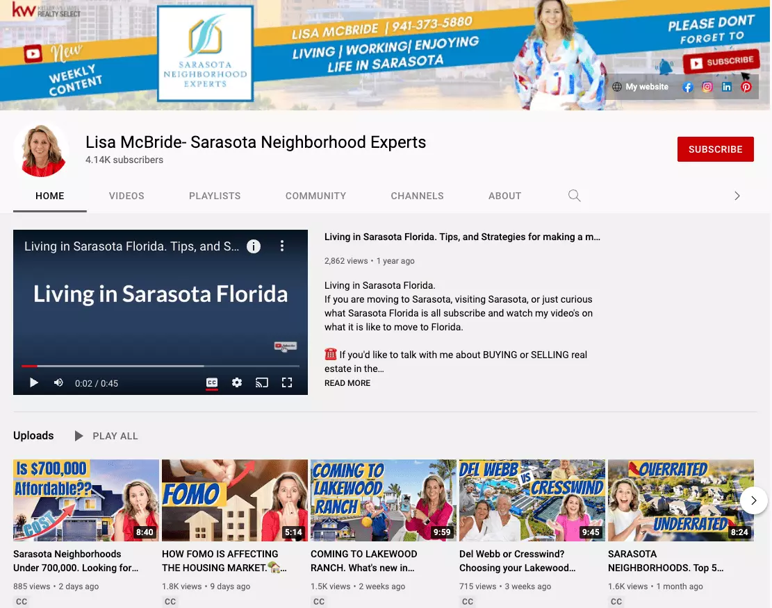 real estate video channel