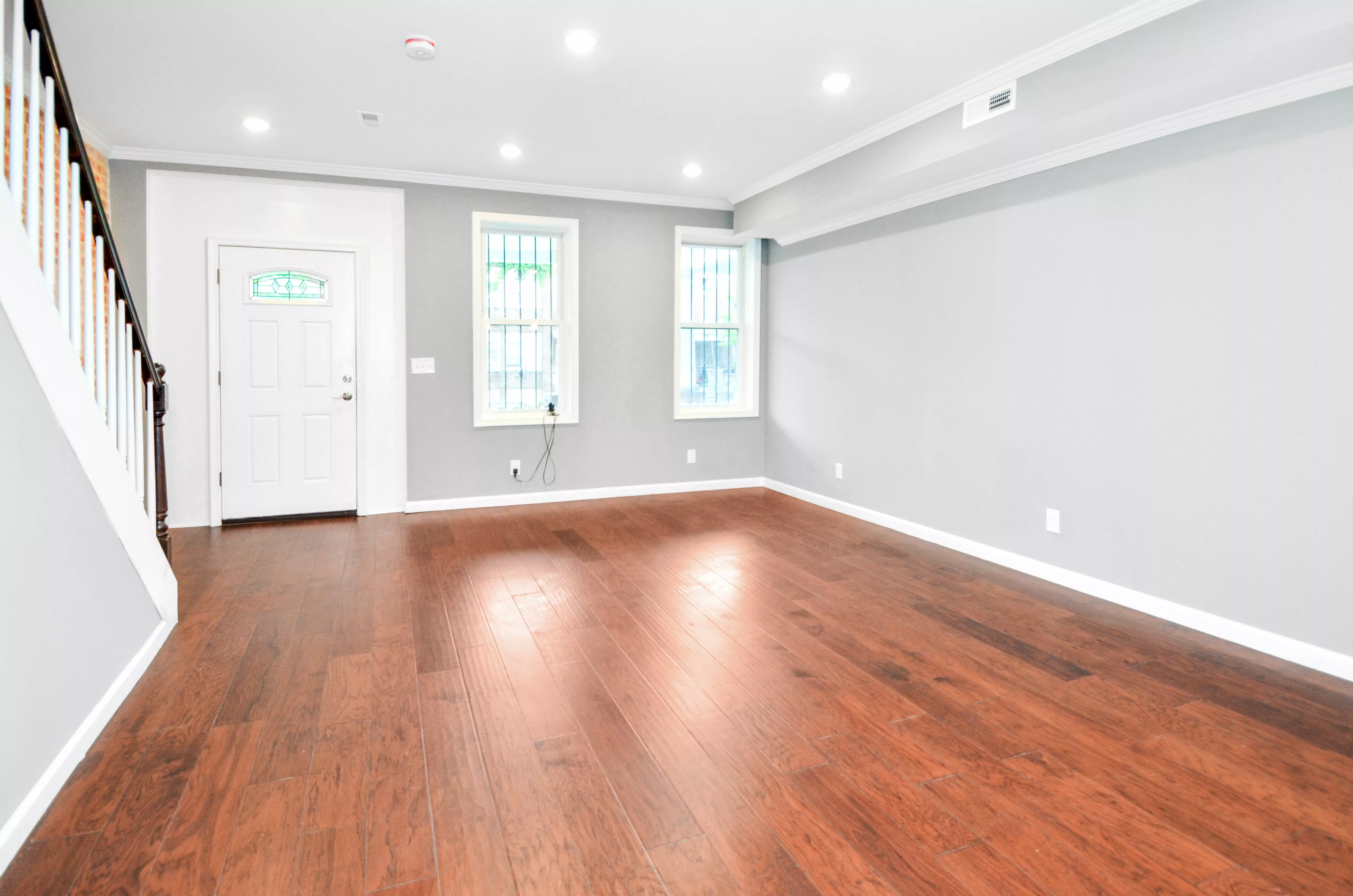 Before and after Stuccco virtual staging living room and dining room