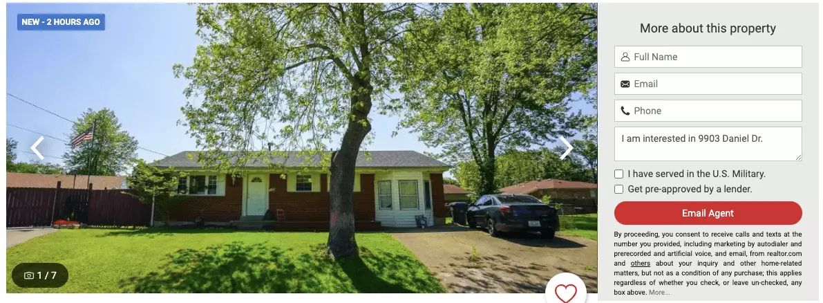 Realtor listing vs single property website