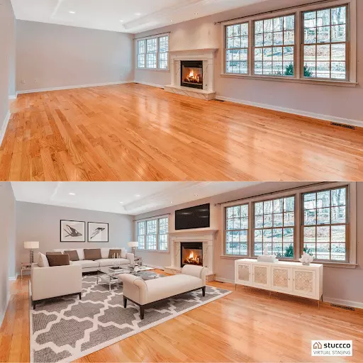 example of virtual staging for real estate agents from Stuccco