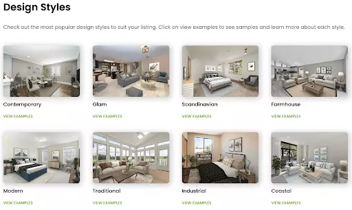 Styldod clients can choose from eight design styles