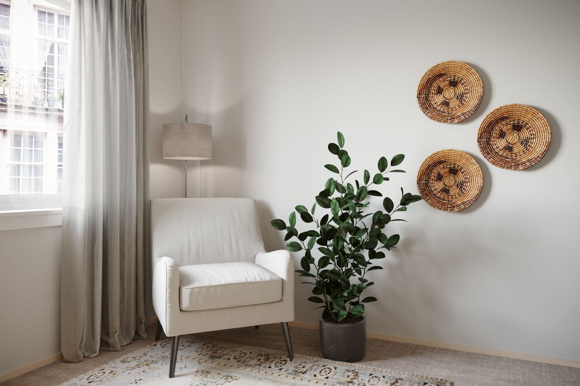 seating area in master bedroom