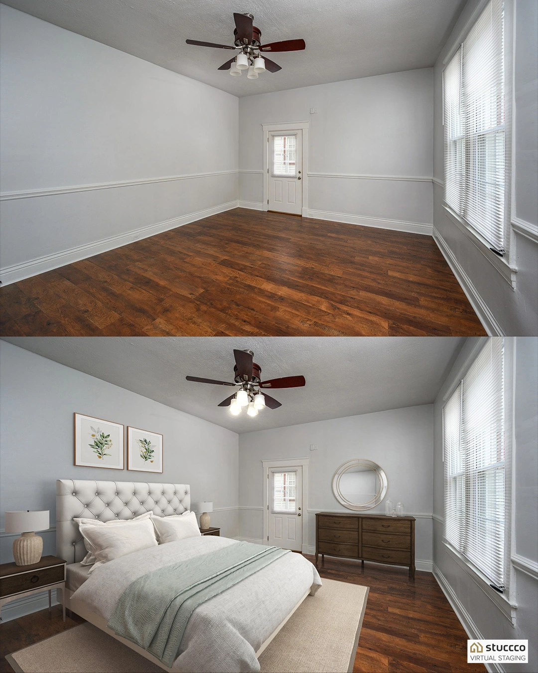 Bedroom Photo Virtually Staged by Stuccco
