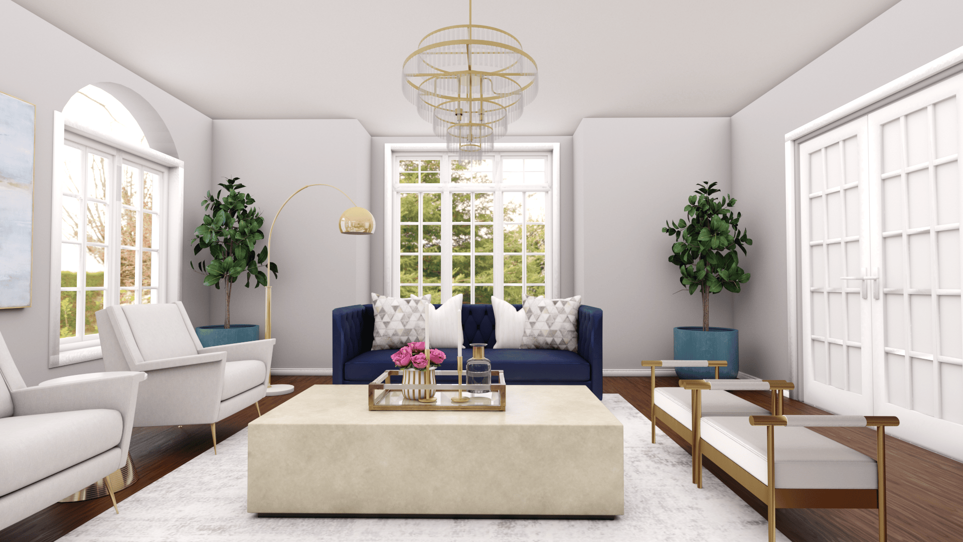 glam living room design