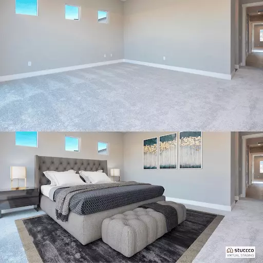 Virtually staging a bedroom to appeal to a potential buyer