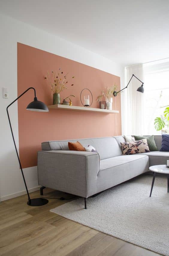 square color blocking in modern living room