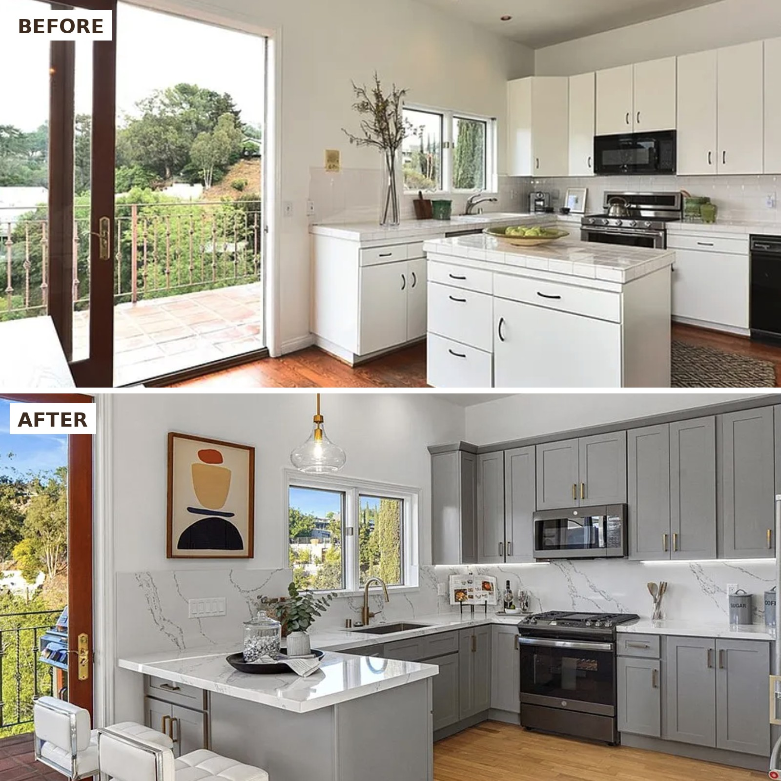 Hillside Home Kitchen Before and After
