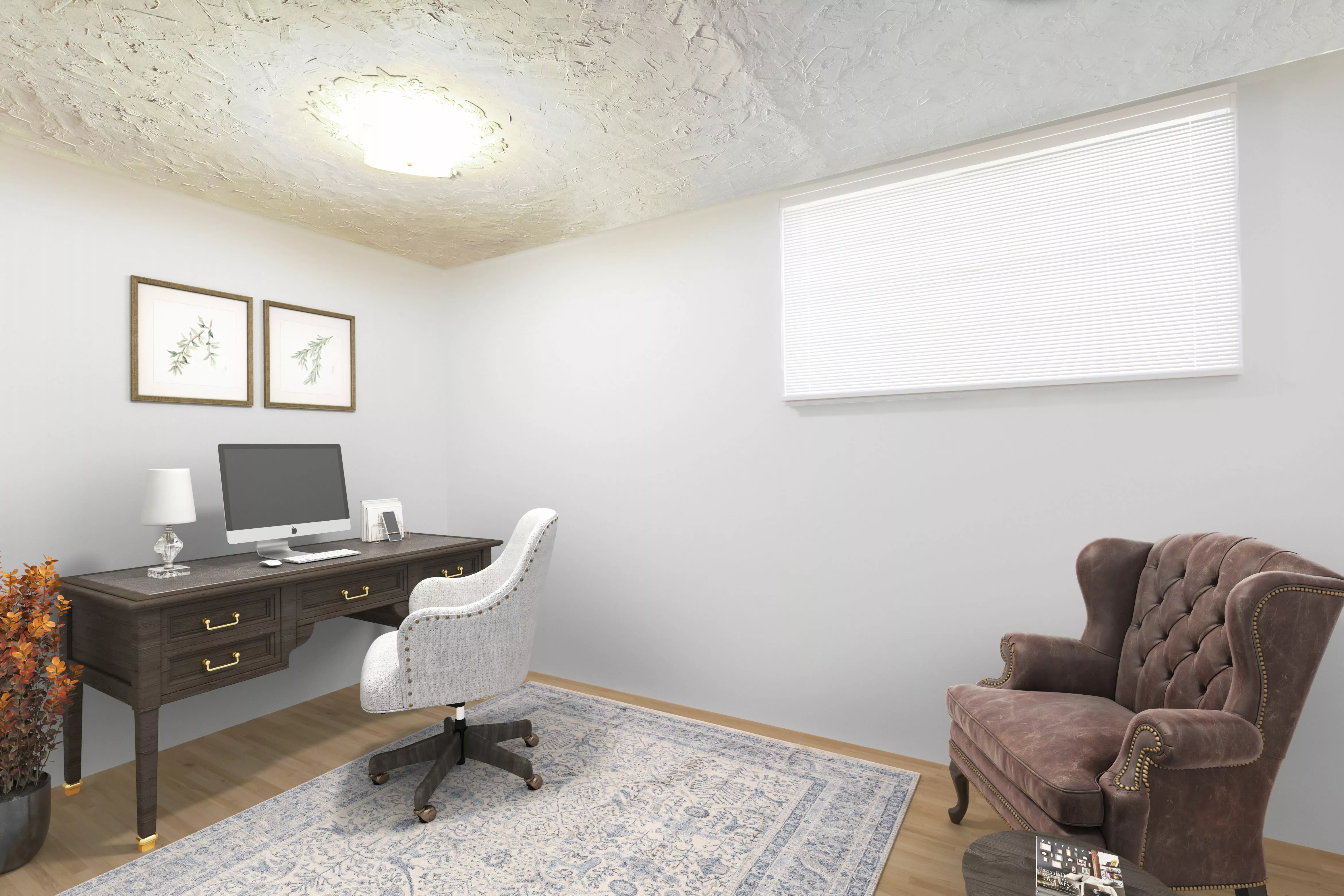 After virtual staging furniture removal
