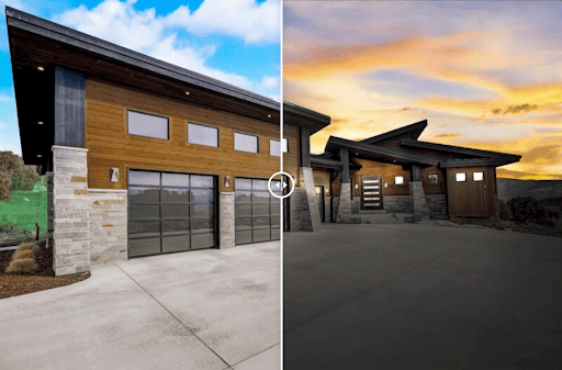 exterior virtual staging photo