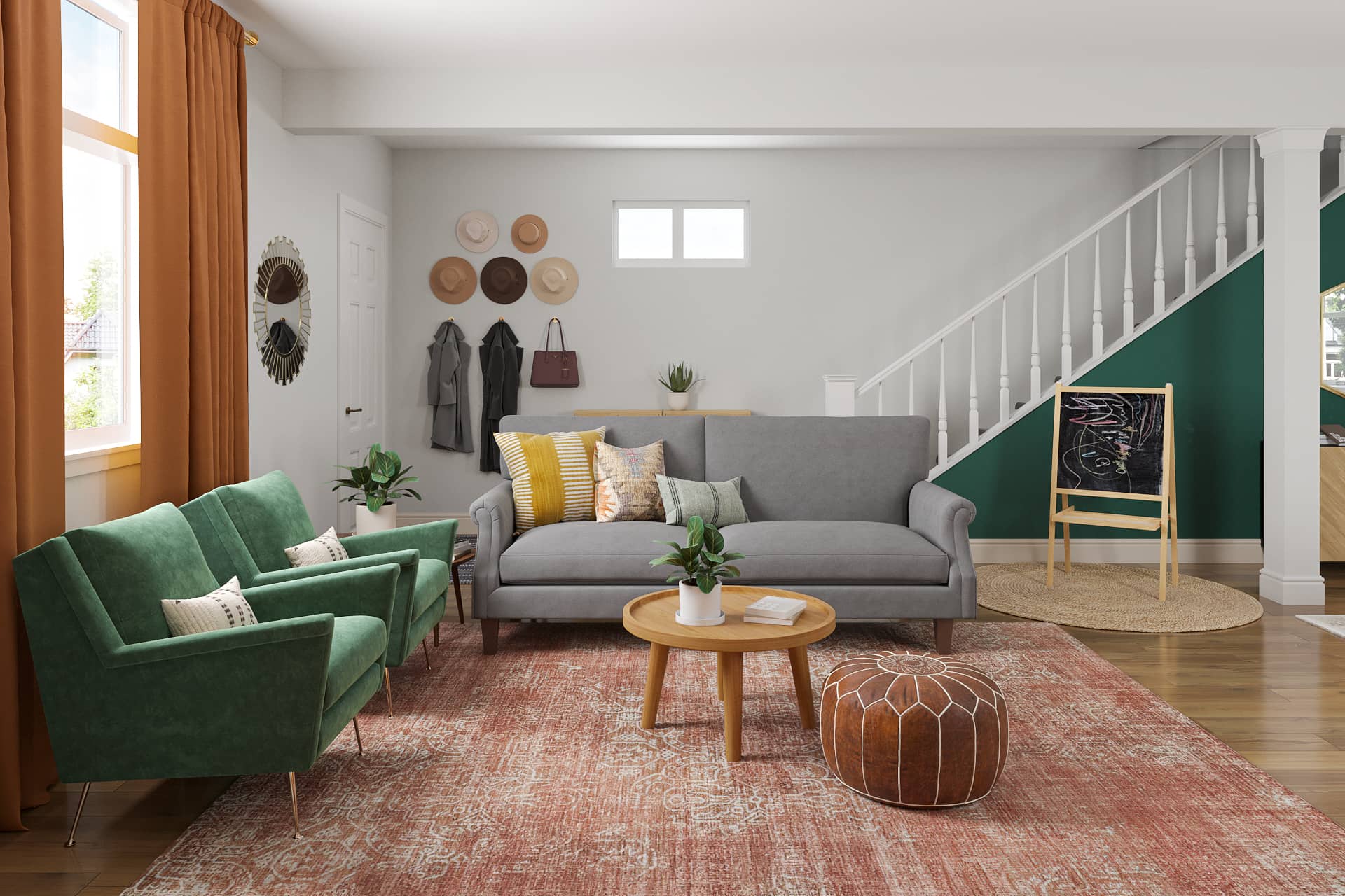 boho chic living room design