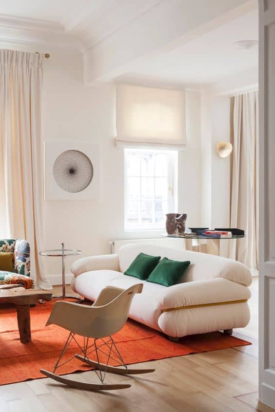 bold orange rug
