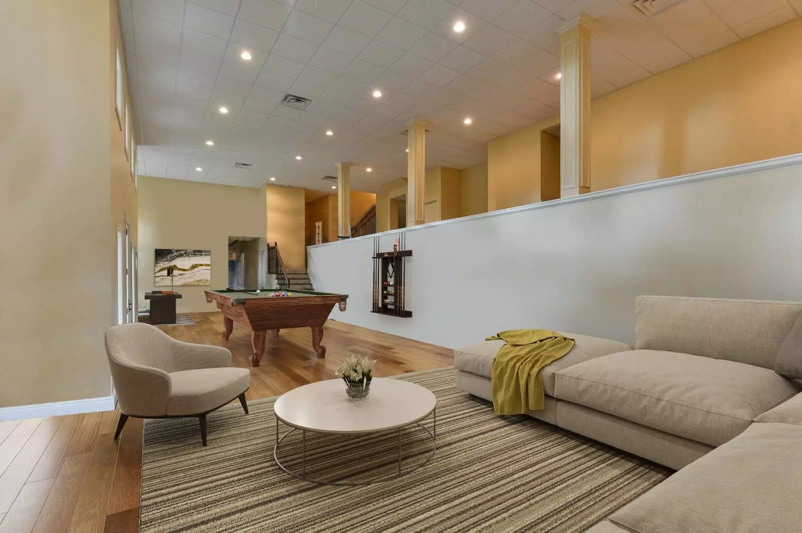Virtually staged basement
