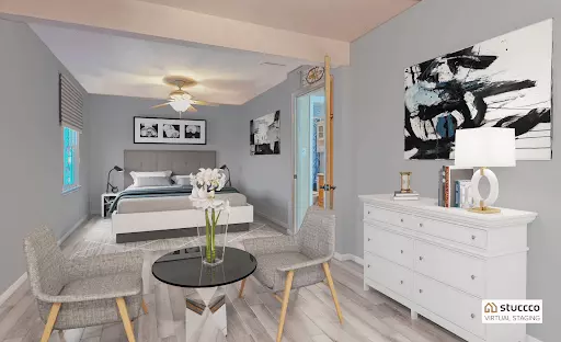 Bedroom after Stuccco virtual renovation