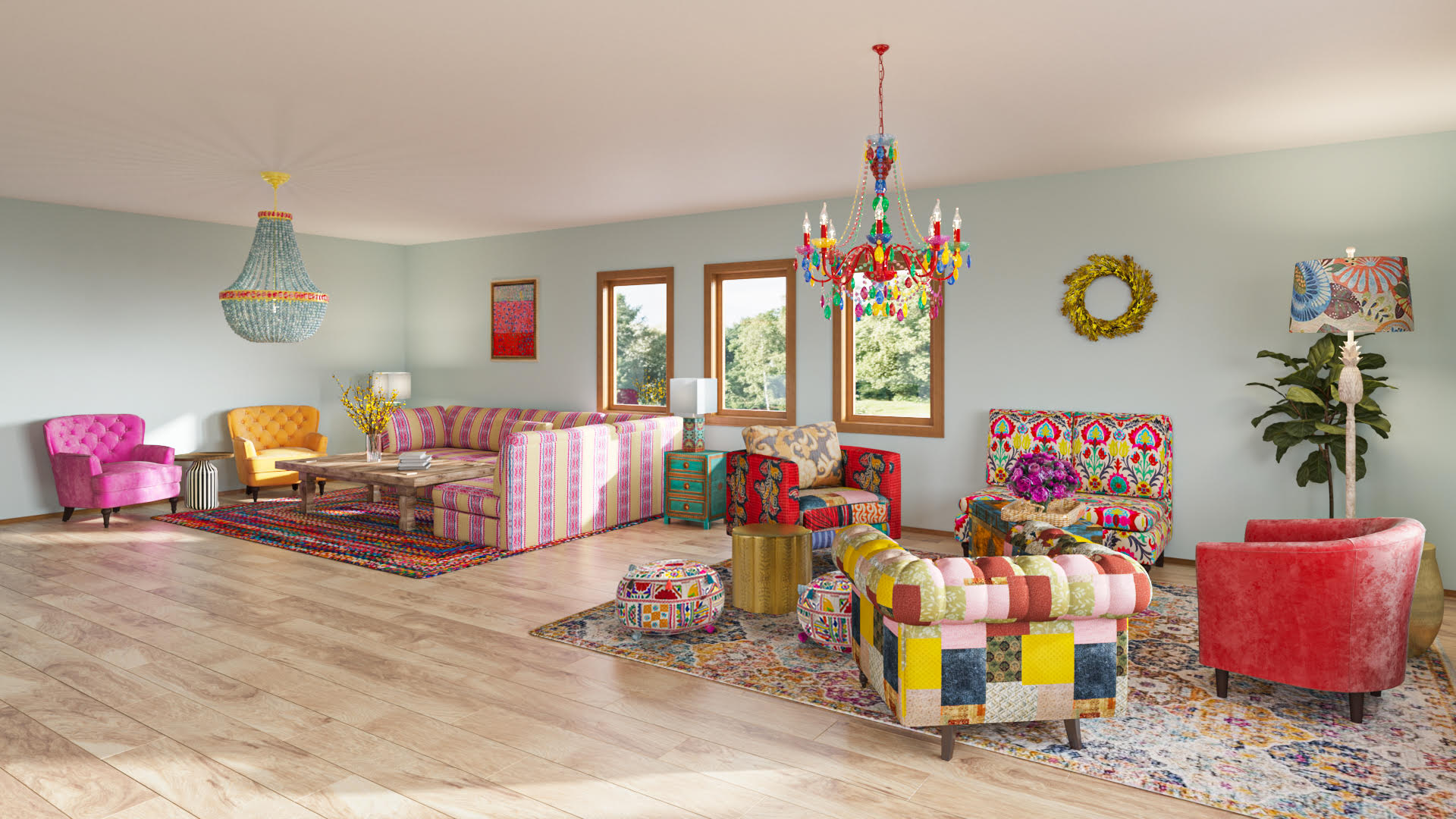large living area multiple sitting areas
