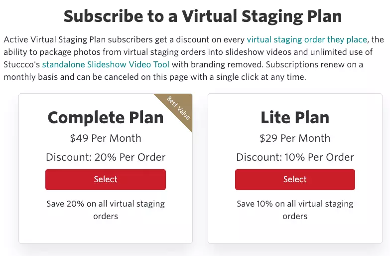 virtual staging plans