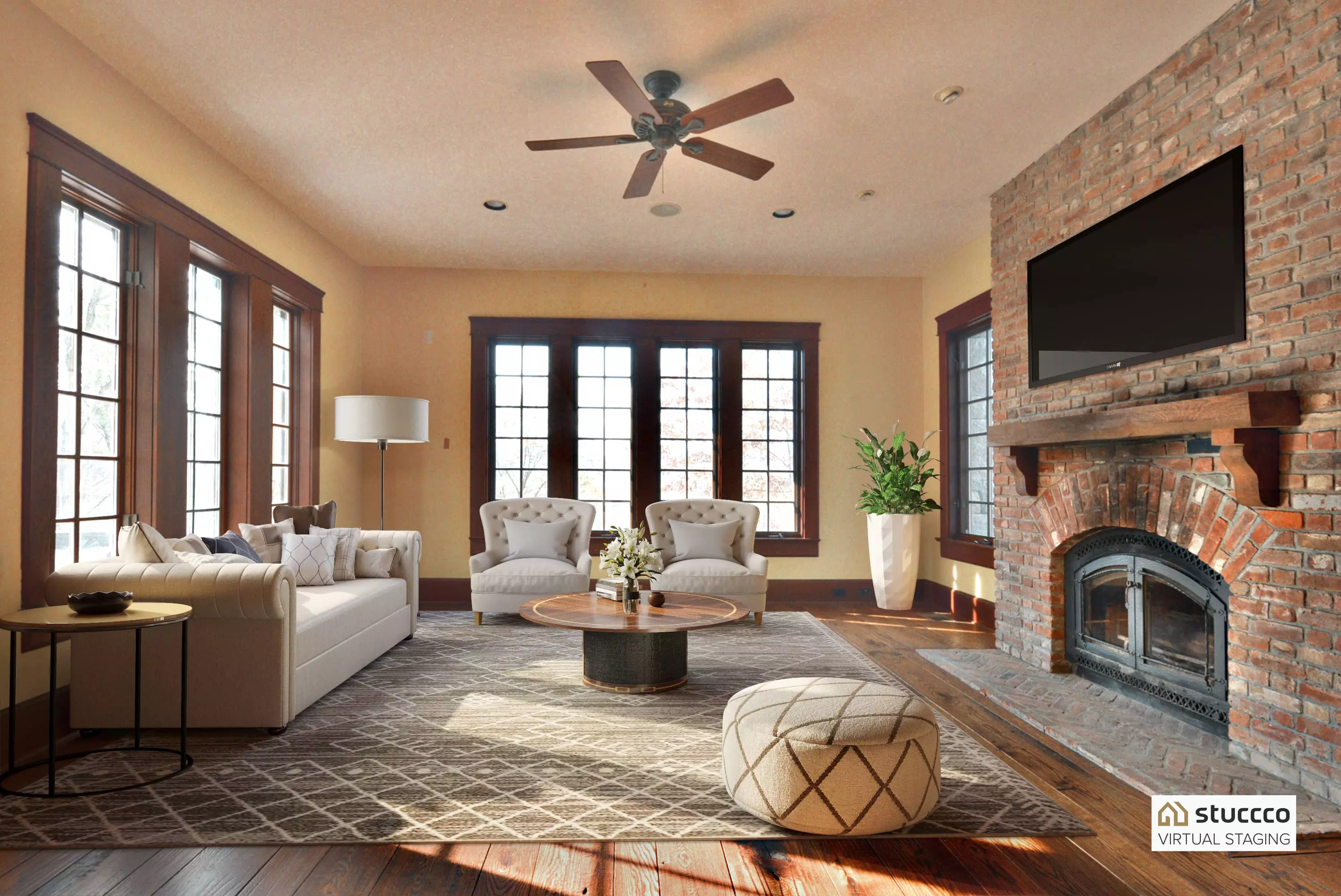 virtual staging software sample living room from Stuccco