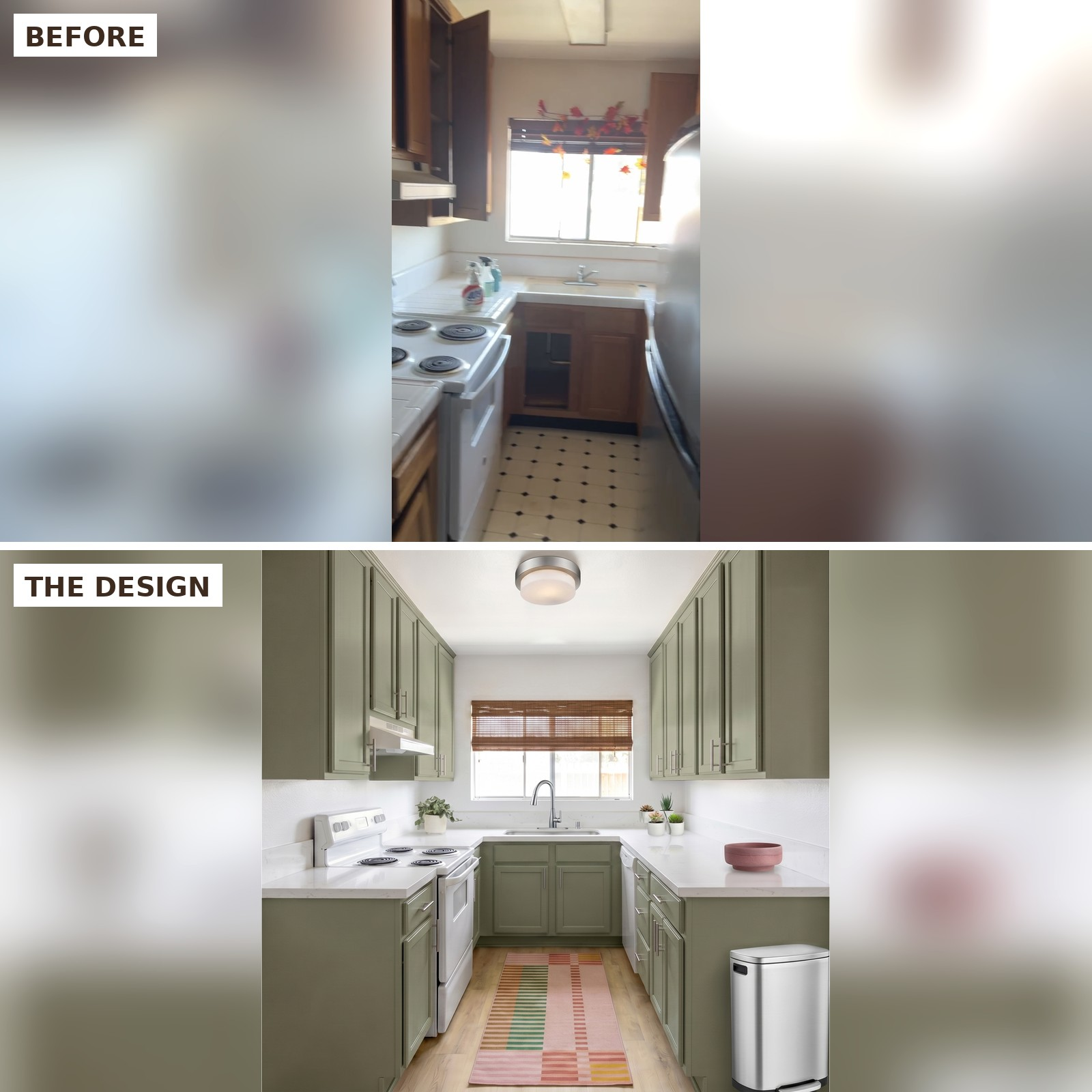 Sage Kitchen Refresh Before and After