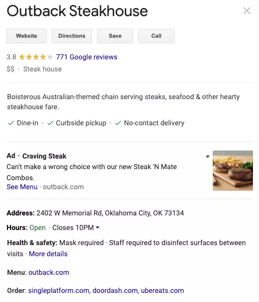 Google my business example