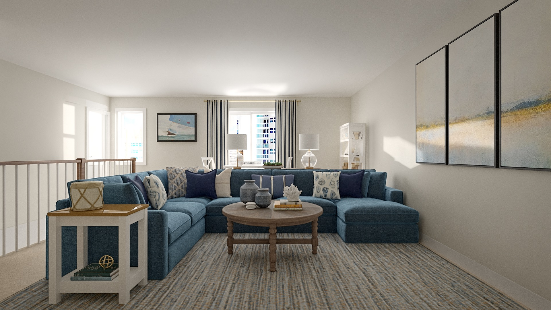 Coastal Living Room | East Coast Beach House Rental