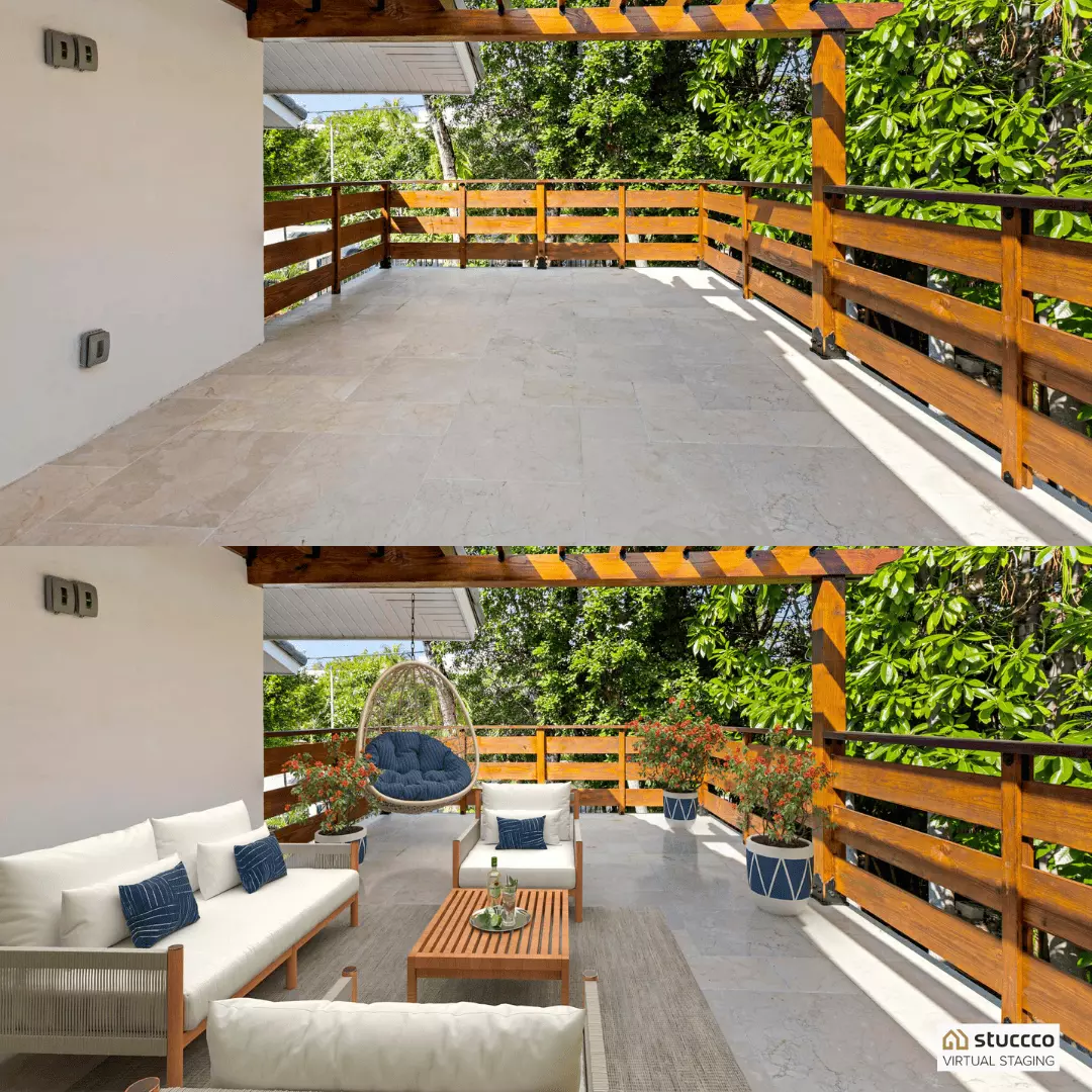 virtually staged patio
