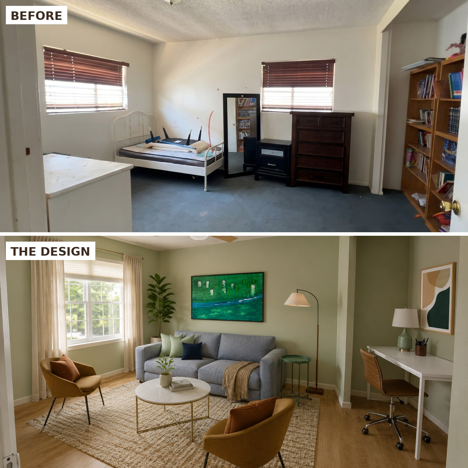 Calm Therapy Room Before and After