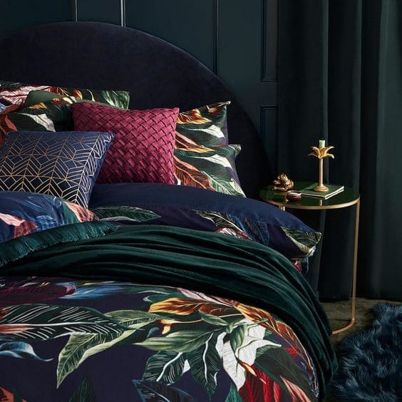 jewel toned bedroom