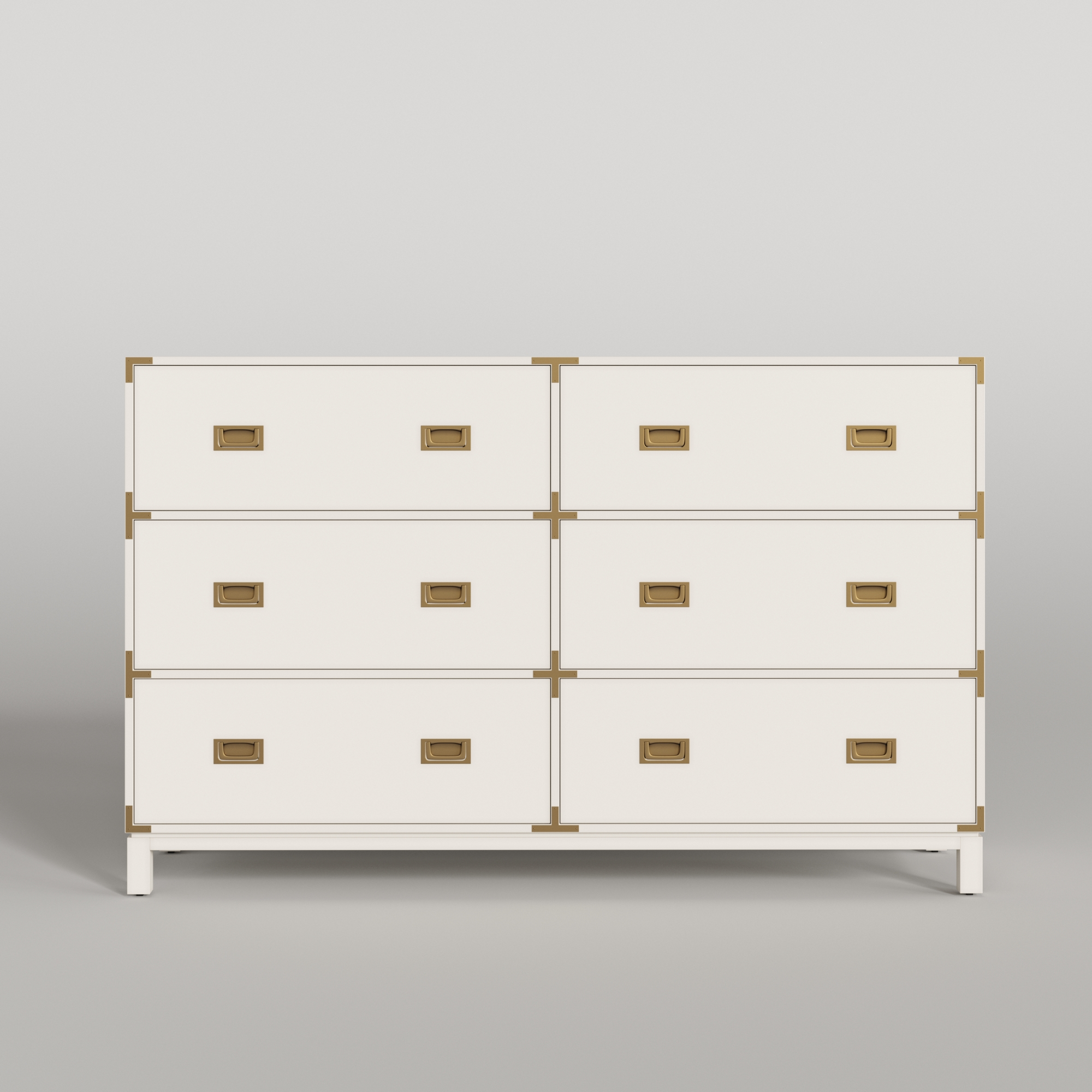 White dresser with store gold hardware