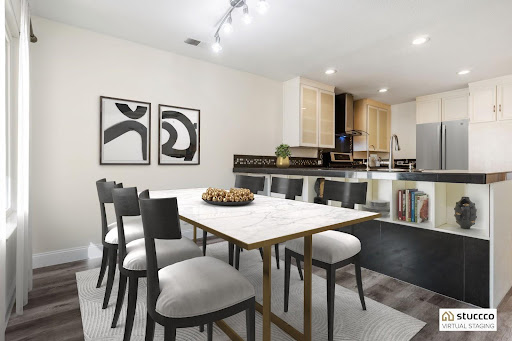 Small apartment with urban design virtually staged
