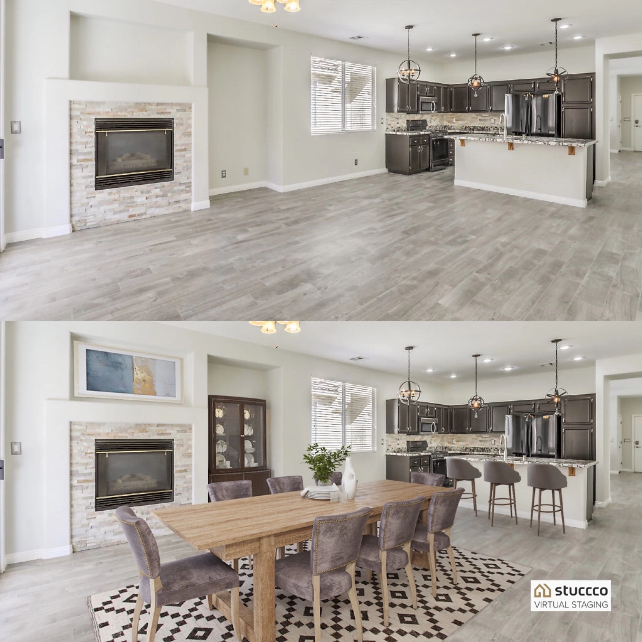 Stuccco virtual staging company photo example