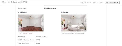 after virtual staging
