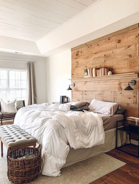wooden headboard