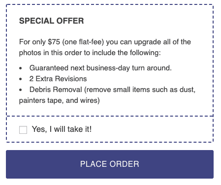 Pricing screenshot from Virtual Staging Solutions