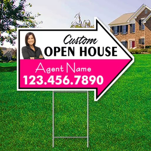 custom open house sign ideas