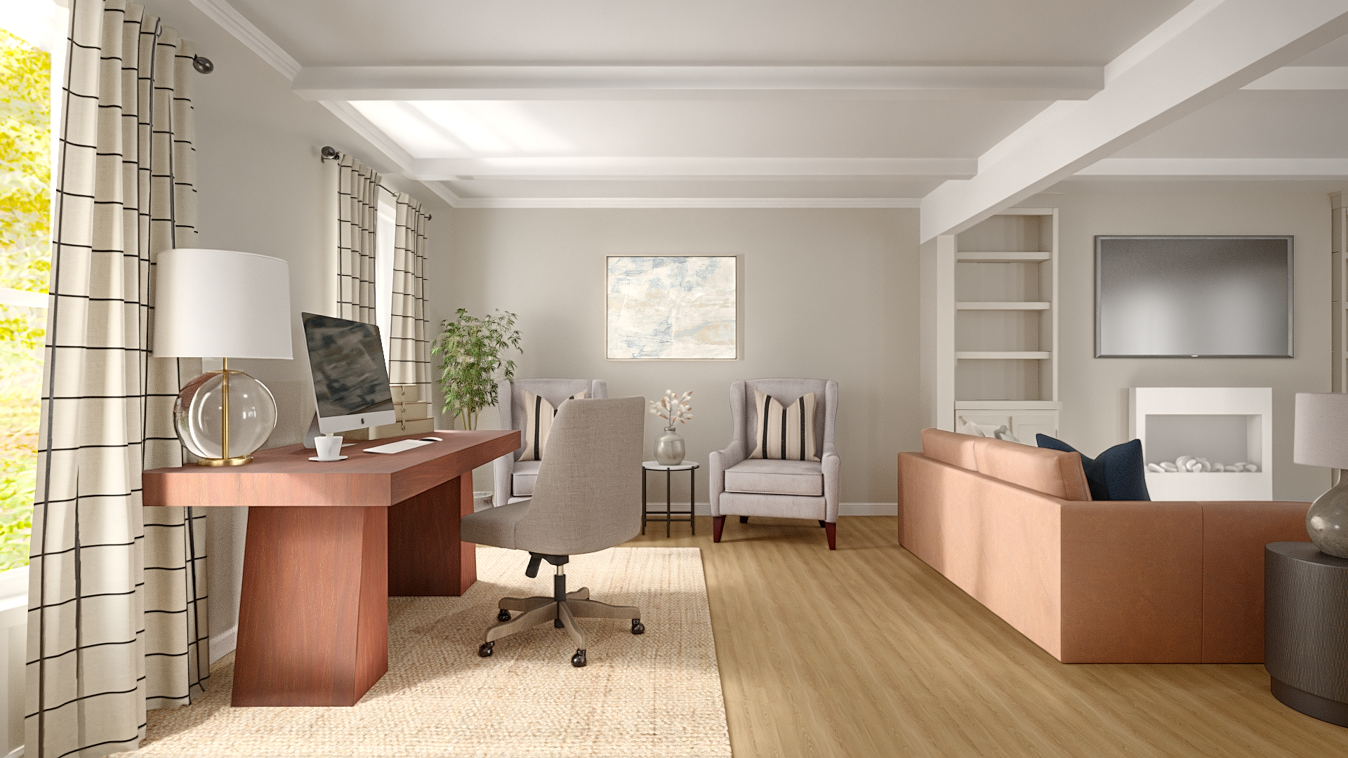 Family Living Room Refresh | Open Office + Supervised Workspace