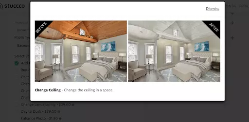 Virtual staging services example Stuccco