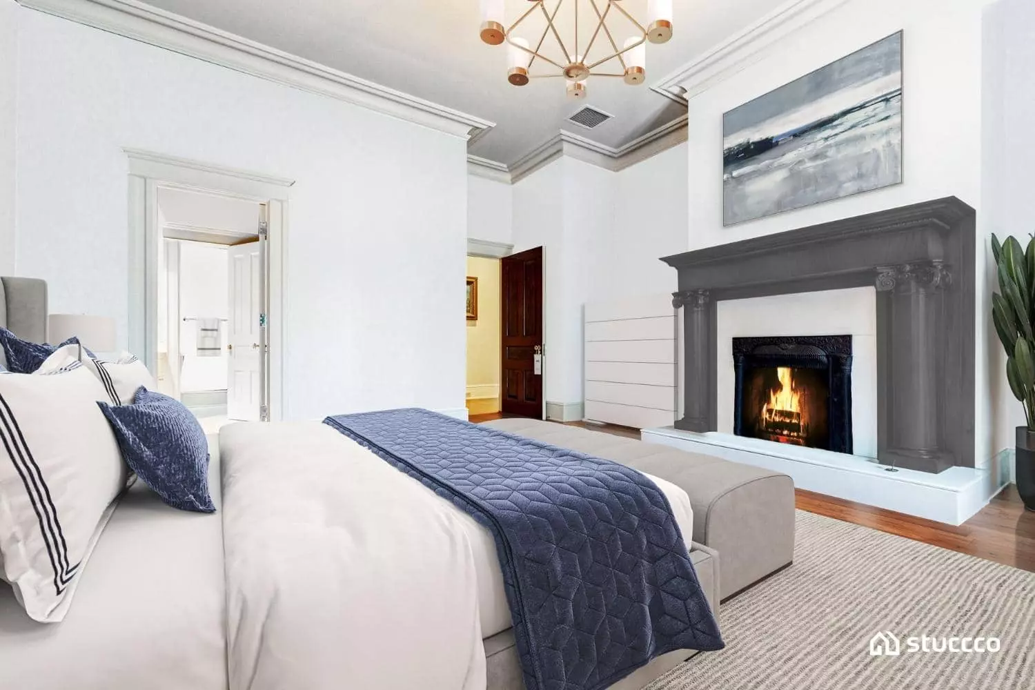 Virtually staged bedroom example by Stuccco