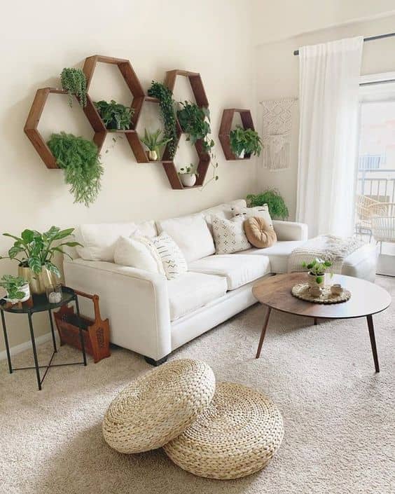 unique hexagon shelves for walls