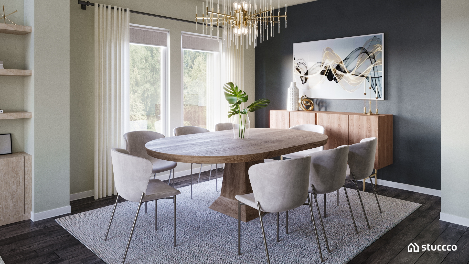 Scandinavian-Glam Dining Room