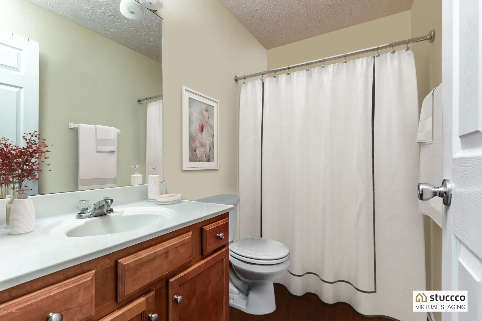 Virtually staged bathroom example