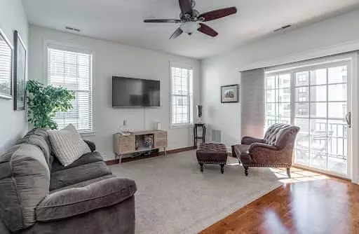 living room before virtual staging service, dated furniture and design