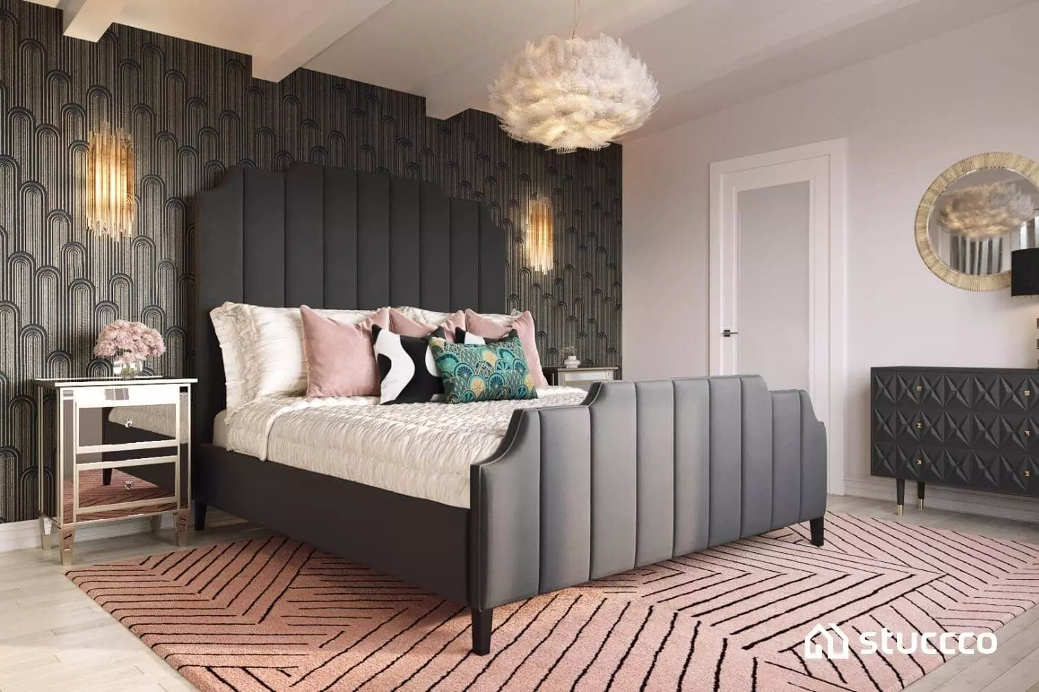 Stuccco bedroom design example