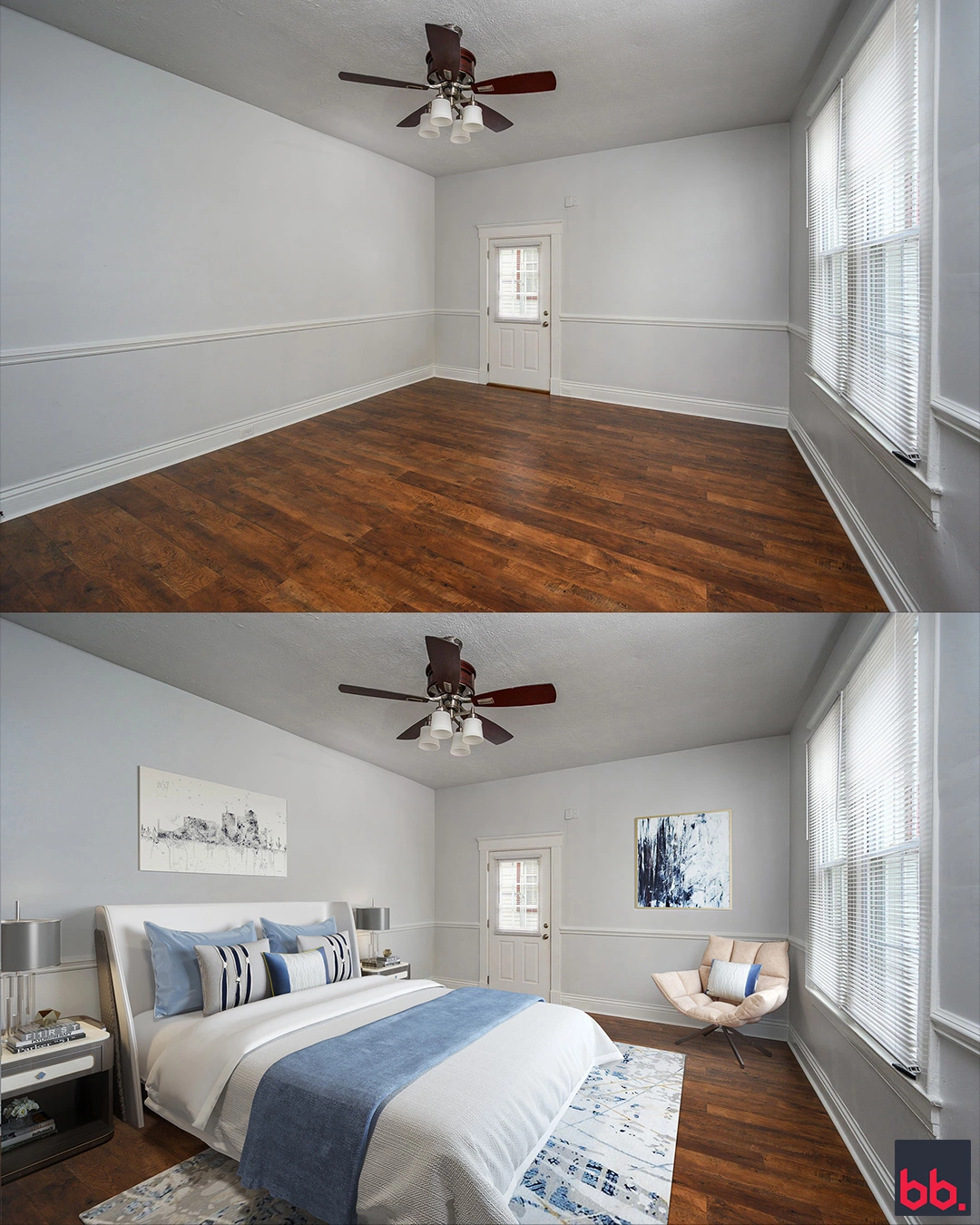 Bedroom Photo Virtually Staged by BoxBrownie