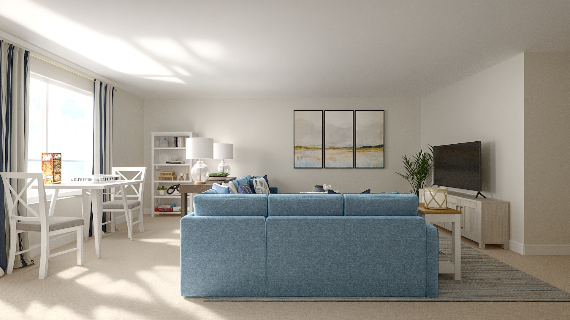 Coastal Living Room | East Coast Beach House Rental