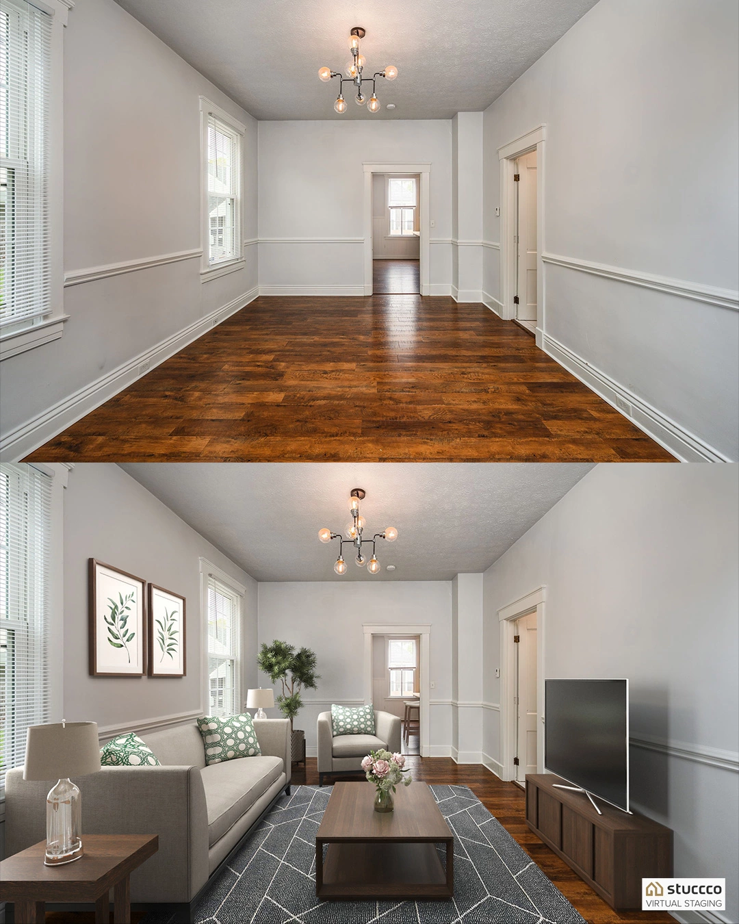 Living Room Photo Virtually Staged by Stuccco