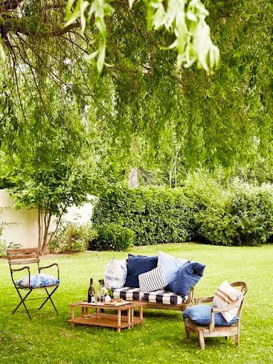 Outdoor living area in grass