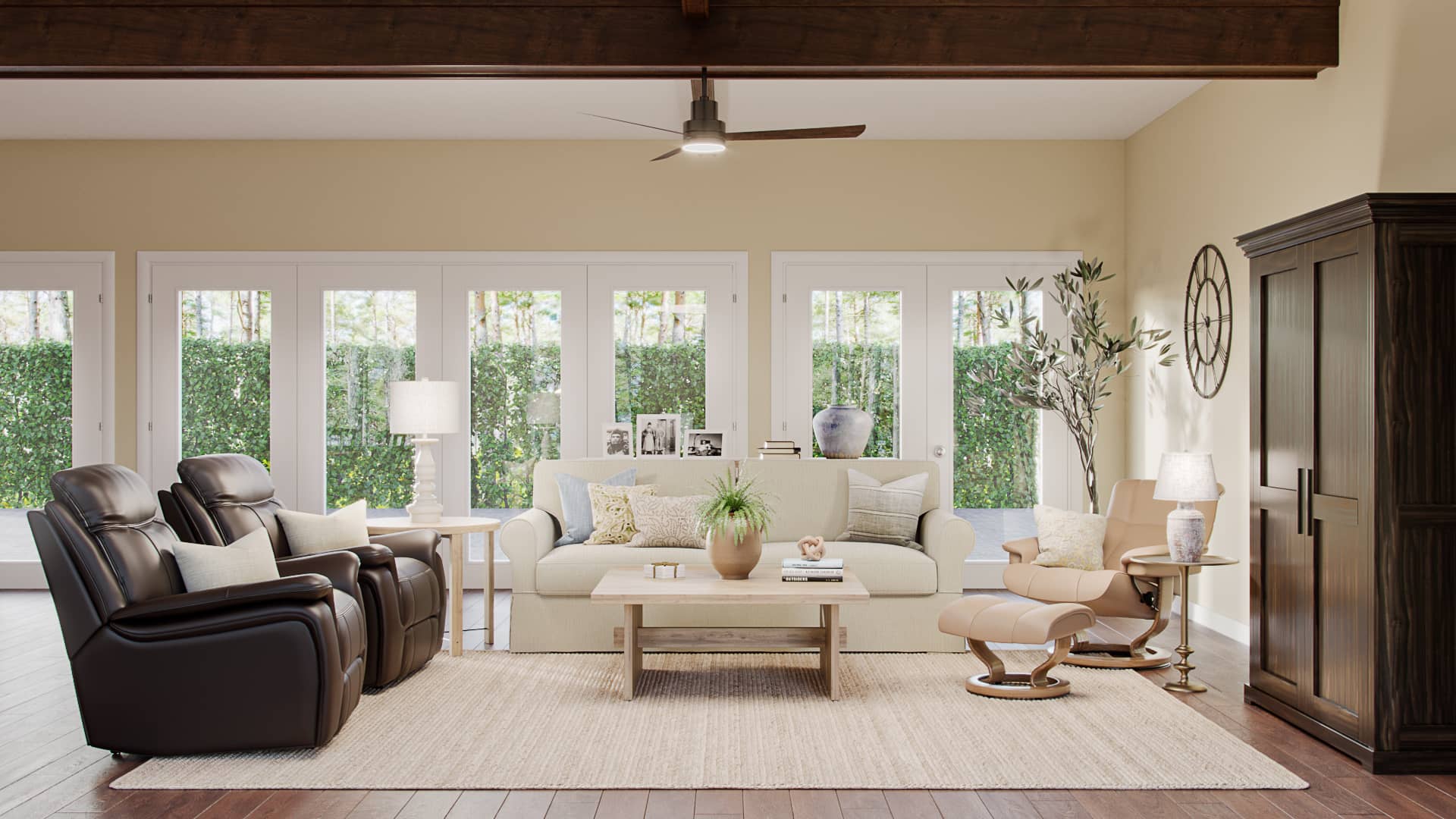 country living room with warm tones