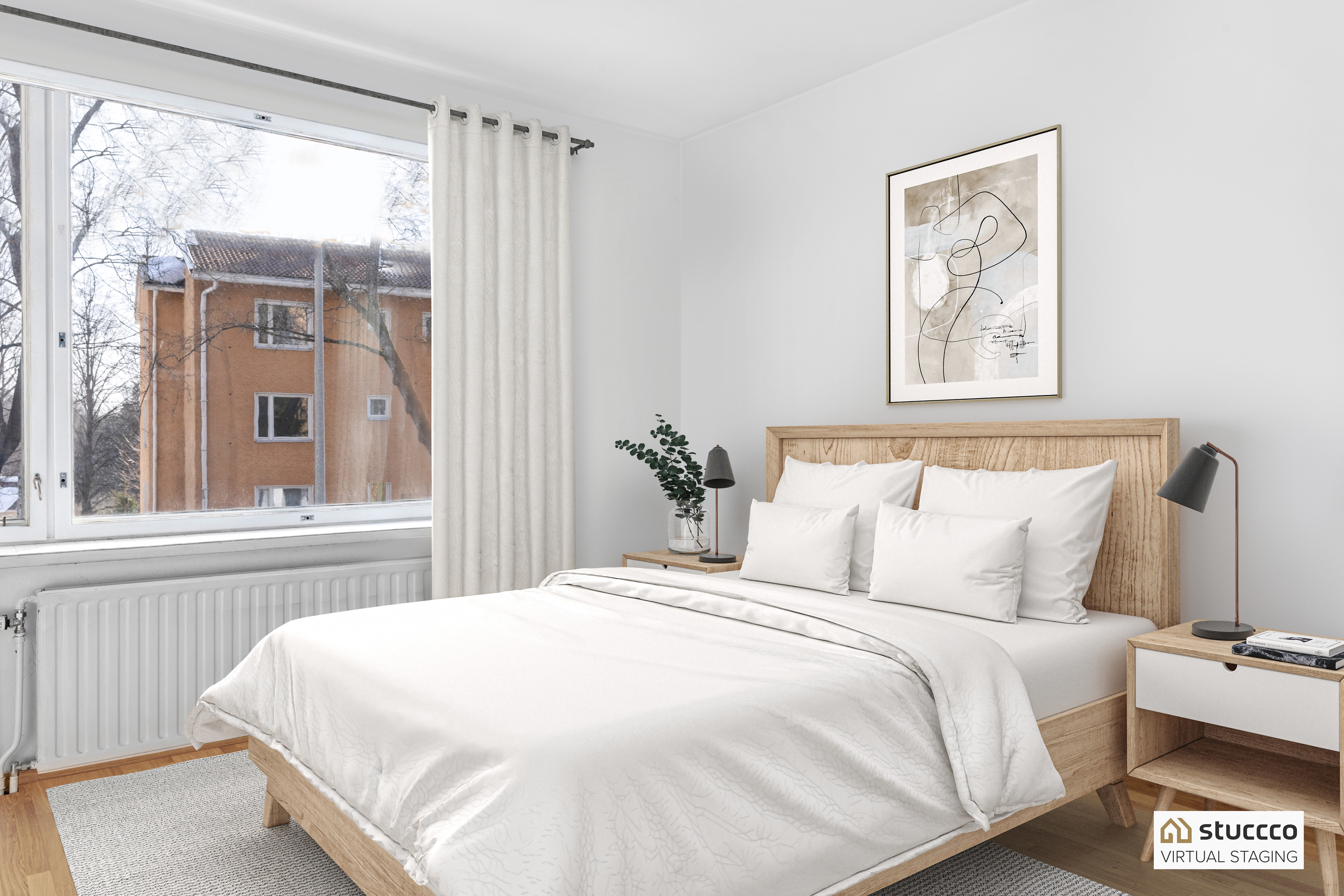 Real estate listing with Stuccco virtual staging